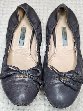 Prada leather baller flat shoes size 36.5